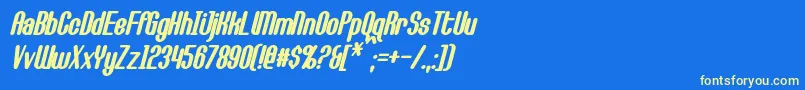 CallieMaeBoldItalic Font – Yellow Fonts on Blue Background