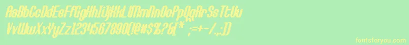 CallieMaeBoldItalic Font – Yellow Fonts on Green Background
