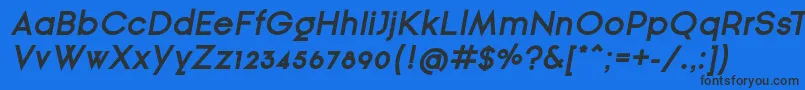 GinРІraSansBoldOblique Font – Black Fonts on Blue Background