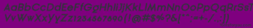 GinРІraSansBoldOblique-Schriftart – Schwarze Schriften auf violettem Hintergrund