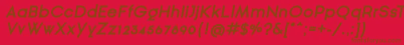 GinРІraSansBoldOblique Font – Brown Fonts on Red Background