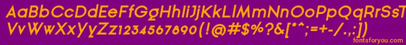 GinРІraSansBoldOblique Font – Orange Fonts on Purple Background