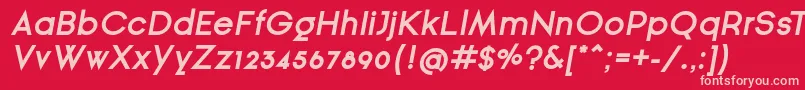 GinРІraSansBoldOblique Font – Pink Fonts on Red Background