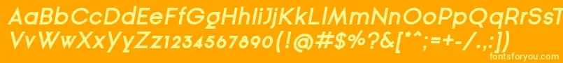 フォントGinРІraSansBoldOblique – オレンジの背景に黄色の文字