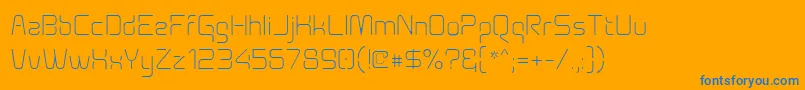フォントAunchanted Thin – オレンジの背景に青い文字