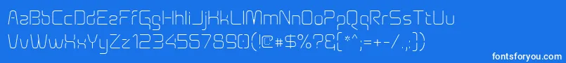 Aunchanted Thin-Schriftart – Weiße Schriften auf blauem Hintergrund