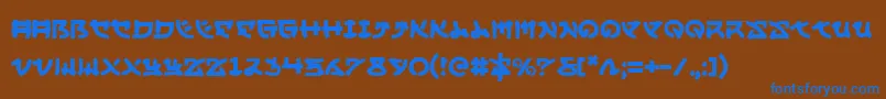 Czcionka Yama – niebieskie czcionki na brązowym tle