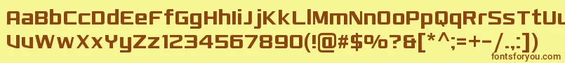 MonkirtaPursuitNc-fontti – ruskeat fontit keltaisella taustalla