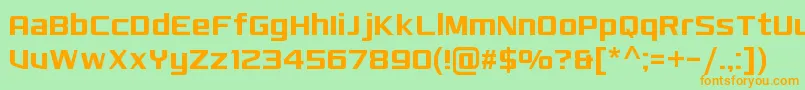 MonkirtaPursuitNc-Schriftart – Orangefarbene Schriften auf grünem Hintergrund