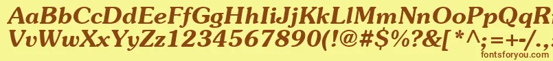 Souvenir ffy Font – Brown Fonts on Yellow Background