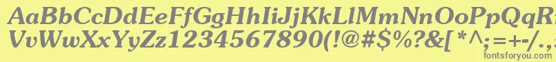 Souvenir ffy Font – Gray Fonts on Yellow Background