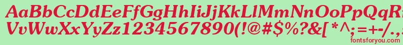 Souvenir ffy Font – Red Fonts on Green Background