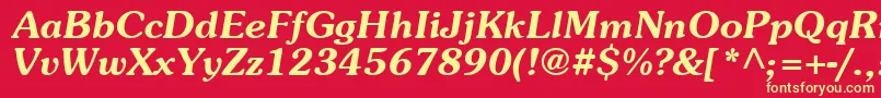 Souvenir ffy Font – Yellow Fonts on Red Background