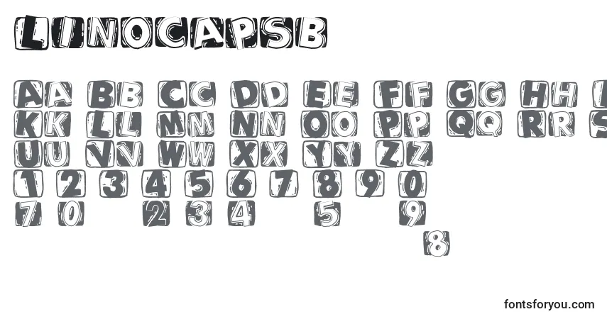 Czcionka Linocapsb – alfabet, cyfry, specjalne znaki