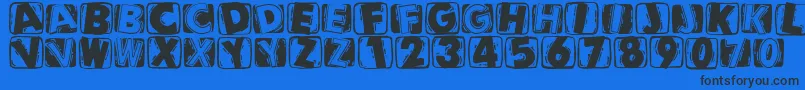 Linocapsb Font – Black Fonts on Blue Background