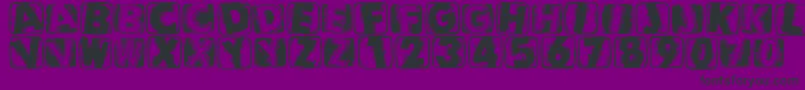 Linocapsb-Schriftart – Schwarze Schriften auf violettem Hintergrund