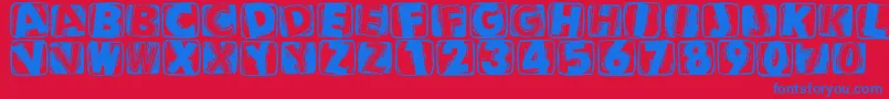 Linocapsb Font – Blue Fonts on Red Background