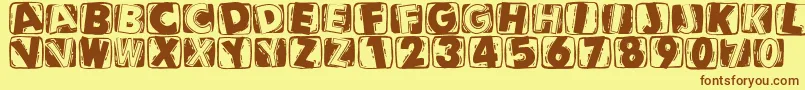 Linocapsb Font – Brown Fonts on Yellow Background