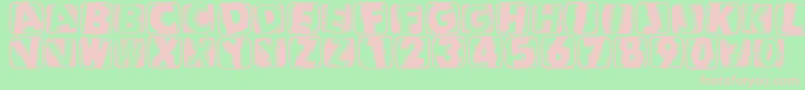 Linocapsb Font – Pink Fonts on Green Background