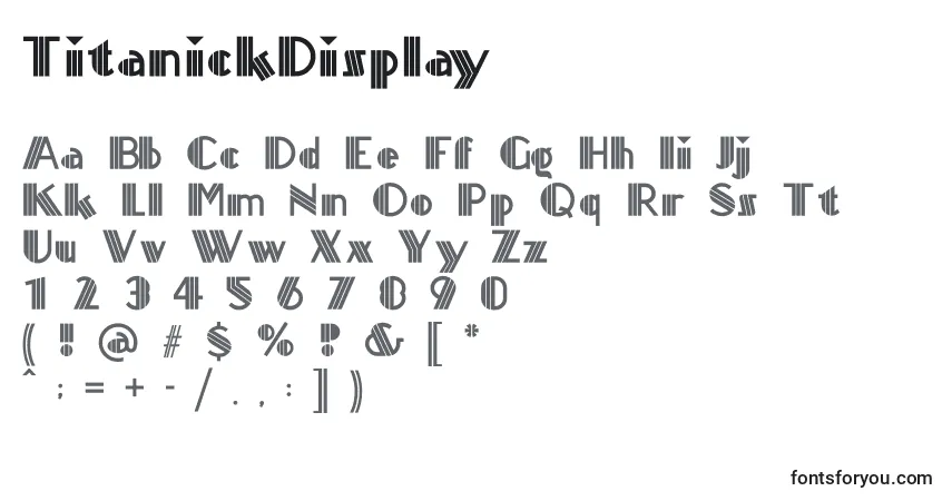 TitanickDisplay-fontti – aakkoset, numerot, erikoismerkit