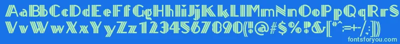 TitanickDisplay Font – Green Fonts on Blue Background