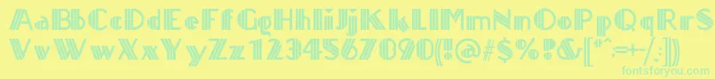 TitanickDisplay Font – Green Fonts on Yellow Background
