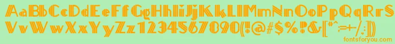 TitanickDisplay Font – Orange Fonts on Green Background