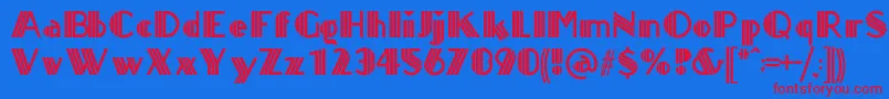 TitanickDisplay Font – Red Fonts on Blue Background