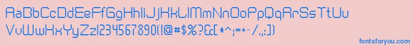 フォントCranberryGin – ピンクの背景に青い文字