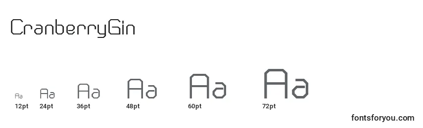 CranberryGin Font Sizes