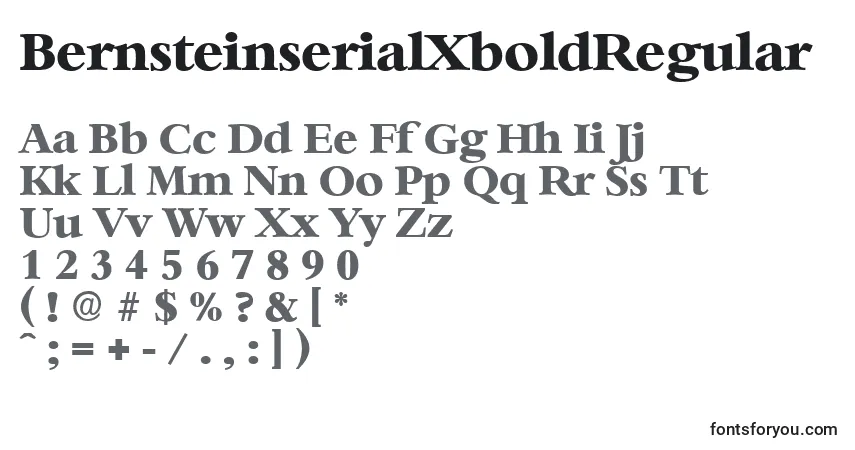 A fonte BernsteinserialXboldRegular – alfabeto, números, caracteres especiais