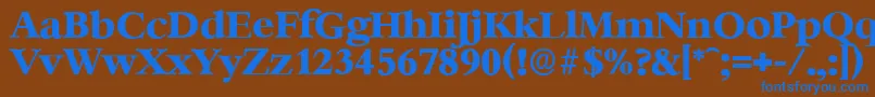 BernsteinserialXboldRegular Font – Blue Fonts on Brown Background