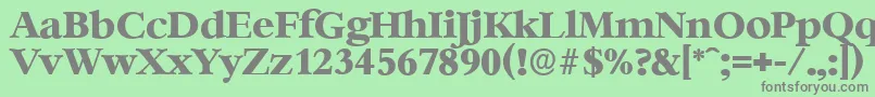 フォントBernsteinserialXboldRegular – 緑の背景に灰色の文字