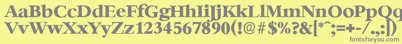 BernsteinserialXboldRegular Font – Gray Fonts on Yellow Background