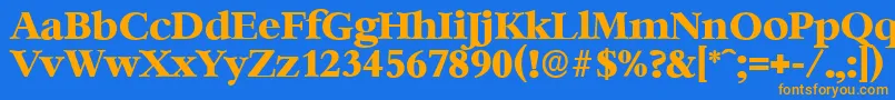 フォントBernsteinserialXboldRegular – オレンジ色の文字が青い背景にあります。