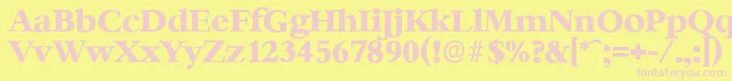 BernsteinserialXboldRegular Font – Pink Fonts on Yellow Background