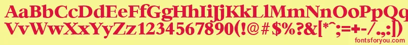 BernsteinserialXboldRegular Font – Red Fonts on Yellow Background