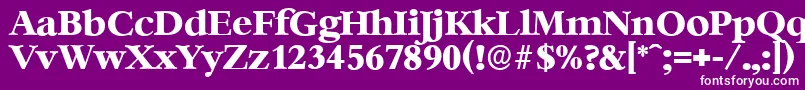 フォントBernsteinserialXboldRegular – 紫の背景に白い文字