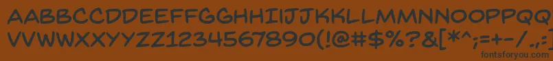 フォントBackissuesbbReg – 黒い文字が茶色の背景にあります