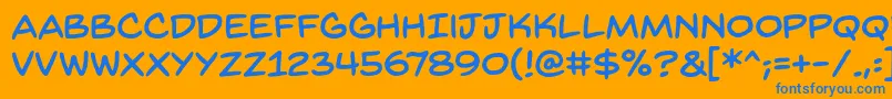 BackissuesbbReg Font – Blue Fonts on Orange Background