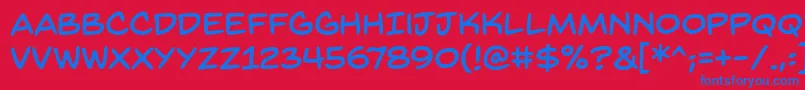 BackissuesbbReg Font – Blue Fonts on Red Background