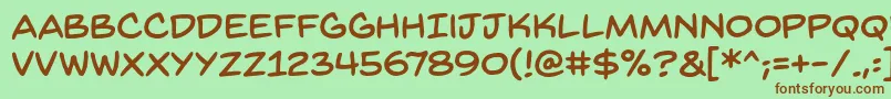 BackissuesbbReg Font – Brown Fonts on Green Background
