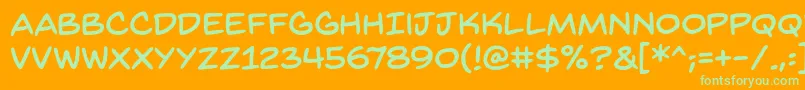 BackissuesbbReg Font – Green Fonts on Orange Background