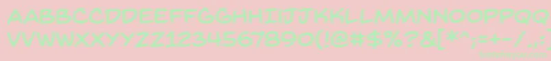 BackissuesbbReg Font – Green Fonts on Pink Background