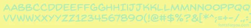 BackissuesbbReg Font – Green Fonts on Yellow Background