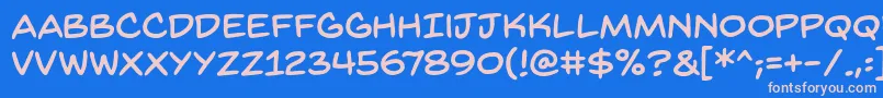 BackissuesbbReg Font – Pink Fonts on Blue Background