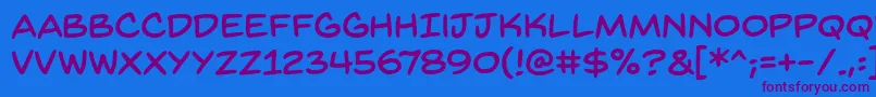 BackissuesbbReg Font – Purple Fonts on Blue Background