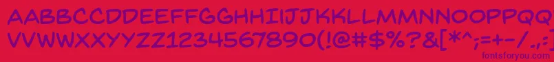 BackissuesbbReg Font – Purple Fonts on Red Background