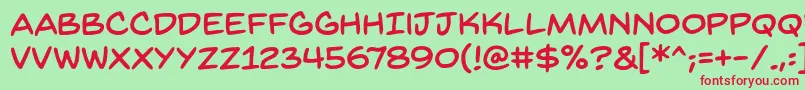 BackissuesbbReg Font – Red Fonts on Green Background