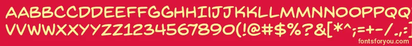 BackissuesbbReg Font – Yellow Fonts on Red Background